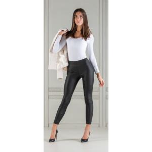 Leggings donna  effetto glitter nero