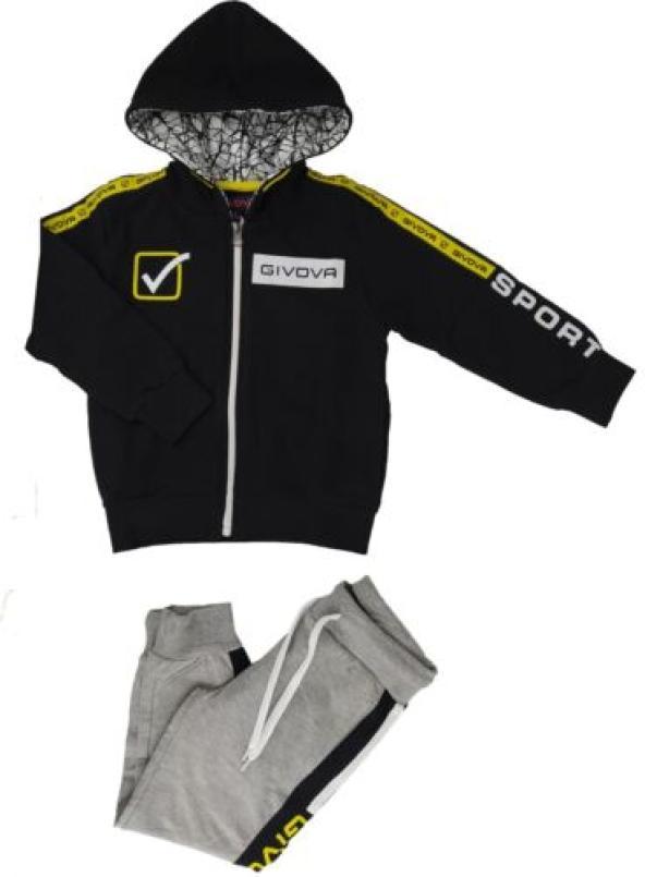 Tuta Givova da bambino garzata full zip con cappuccio