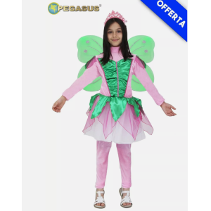 Costume carnevale bambina farfalla winx rosa verde