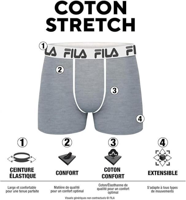 Boxer Fila cotone bielastico uomo blu