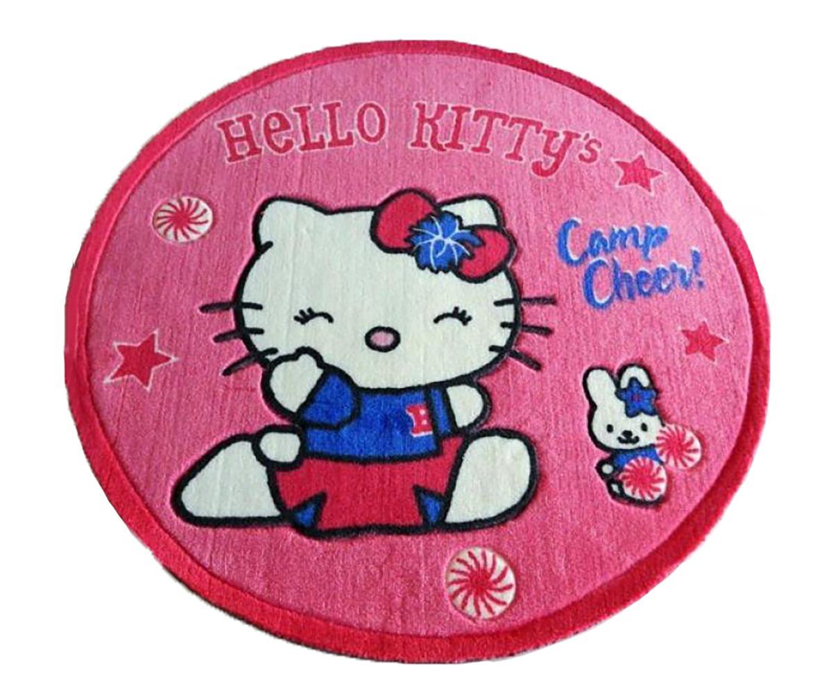 Tappeto scendiletto rotondo da bambina Hello Kitty 