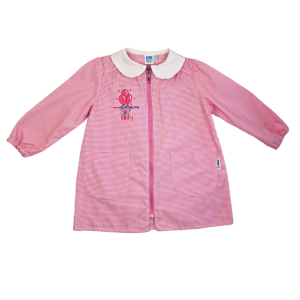 Grembiule asilo da bambina  rosa con zip