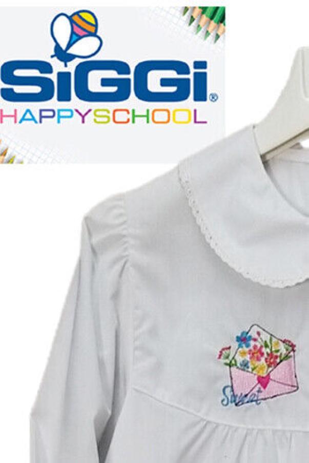 Grembiule scuola elementare da bambina  Siggi bianco