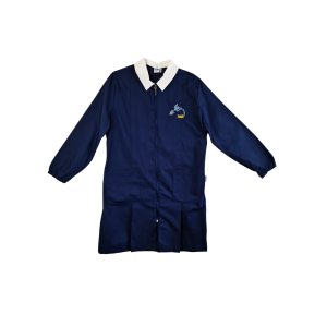 Grembiule scuola elementare da bambino blu con zip  squalo