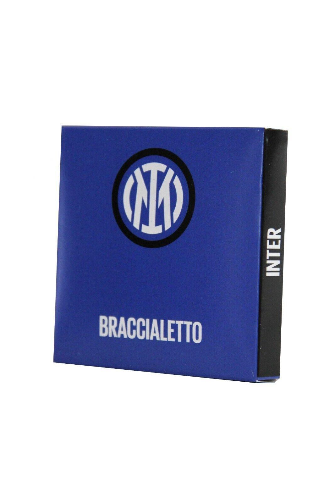 Bracciale FC Inter unisex in silicone con piastrina logo in metallo