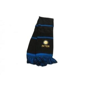 Sciarpa inter nero con frange e logo