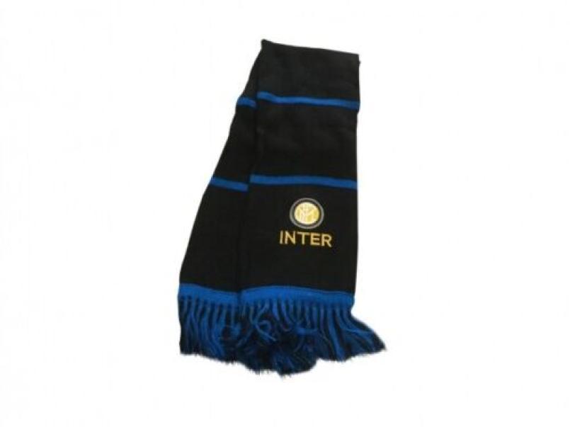 Sciarpa FC Inter nero con frange e logo 