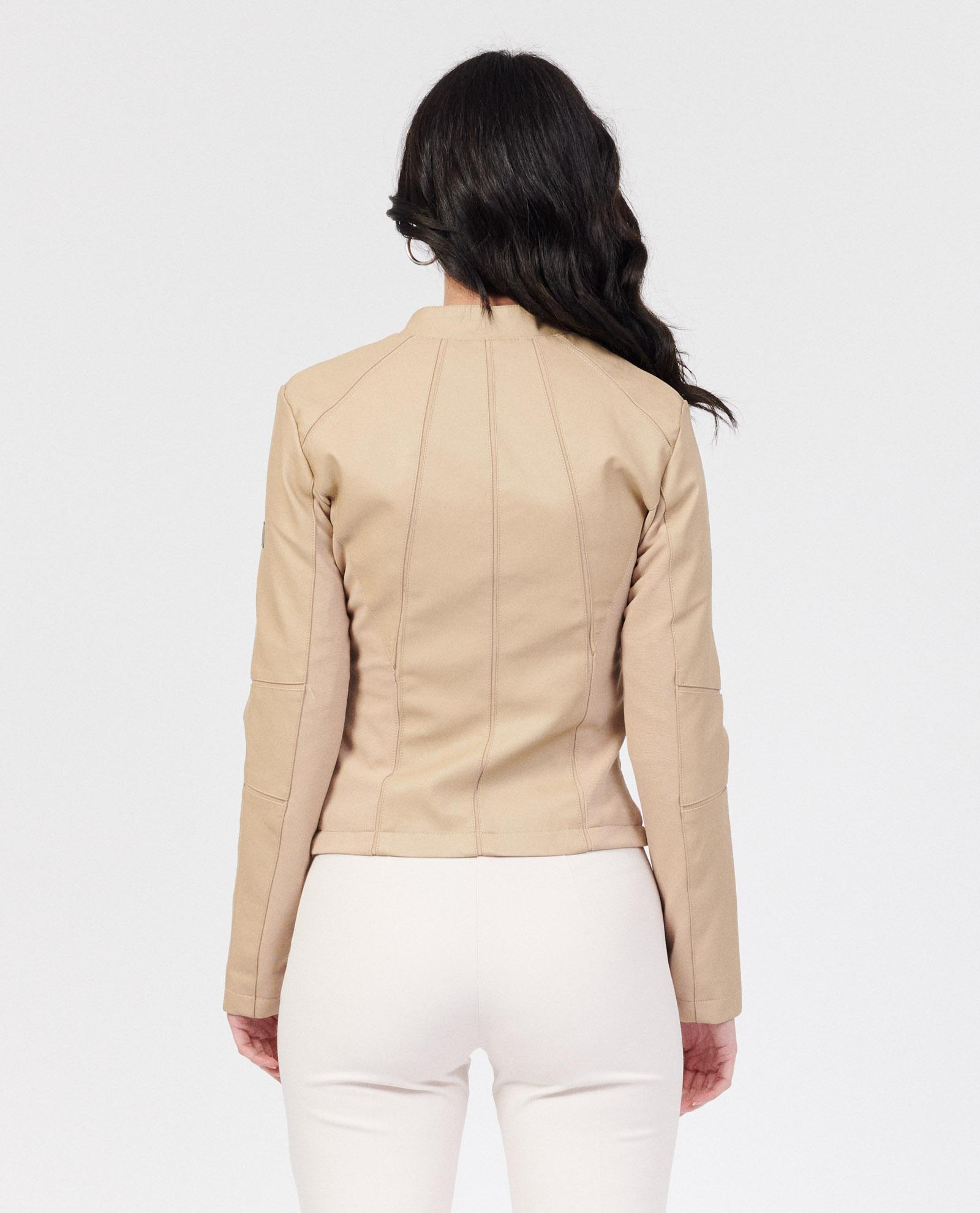 Giacca corta in similpelle Yes Zee donna beige