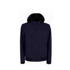 Giubbino uomo softshell  con cappuccio blu