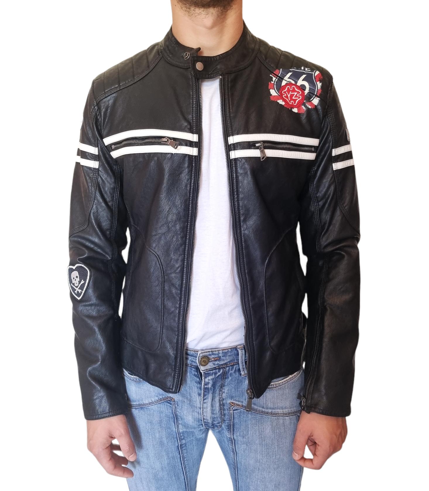 Giacca biker da uomo in similpelle Yes Zee 