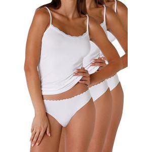 Tris slip  l04nr.invisibile-cotone-senza cuciture-medio-bianco