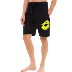 Pantaloncini uomo lotto nero homewear con logo