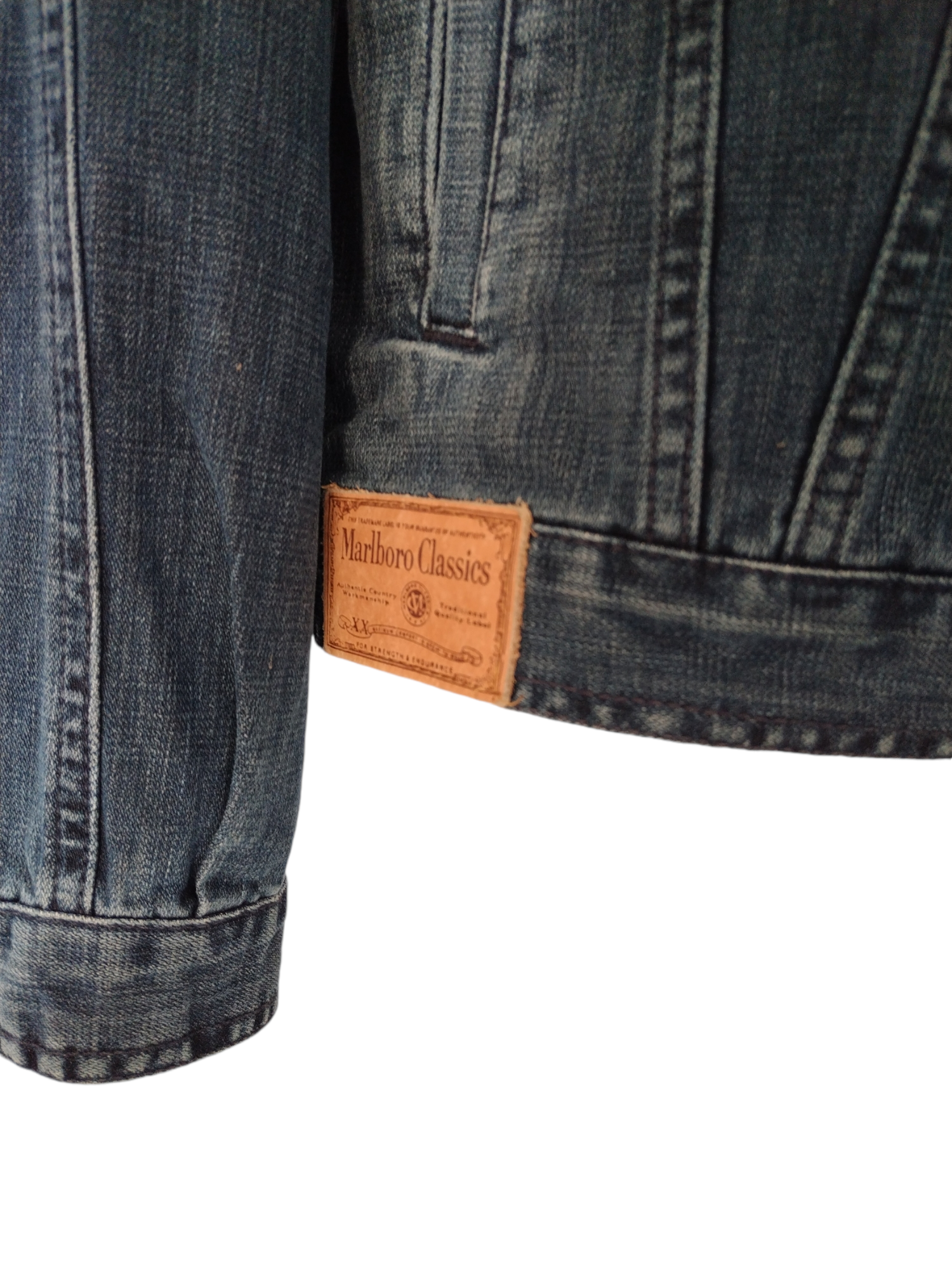 Giacca di jeans Marlboro Classics denim sabbiato uomo