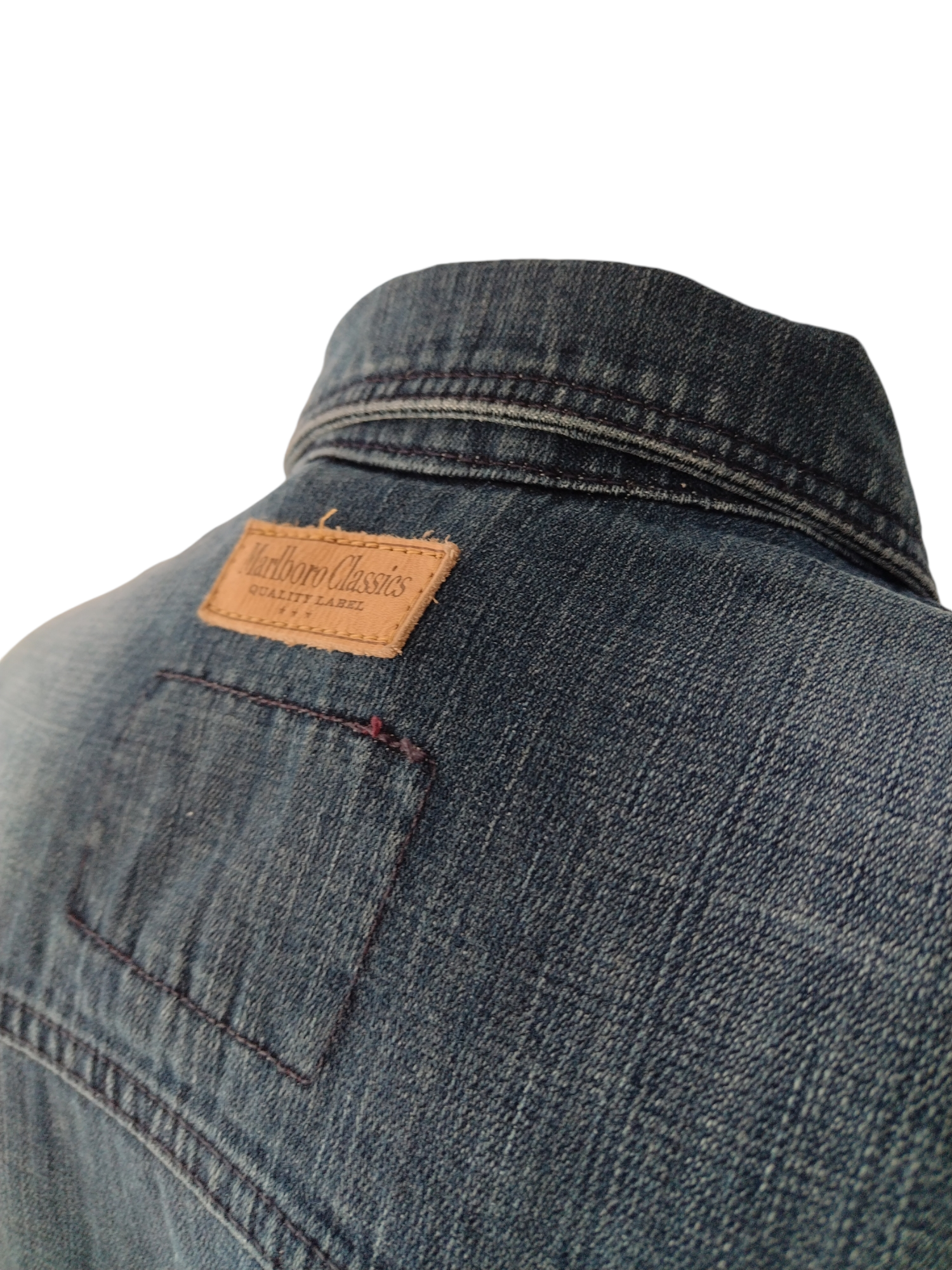 Giacca di jeans Marlboro Classics denim sabbiato uomo