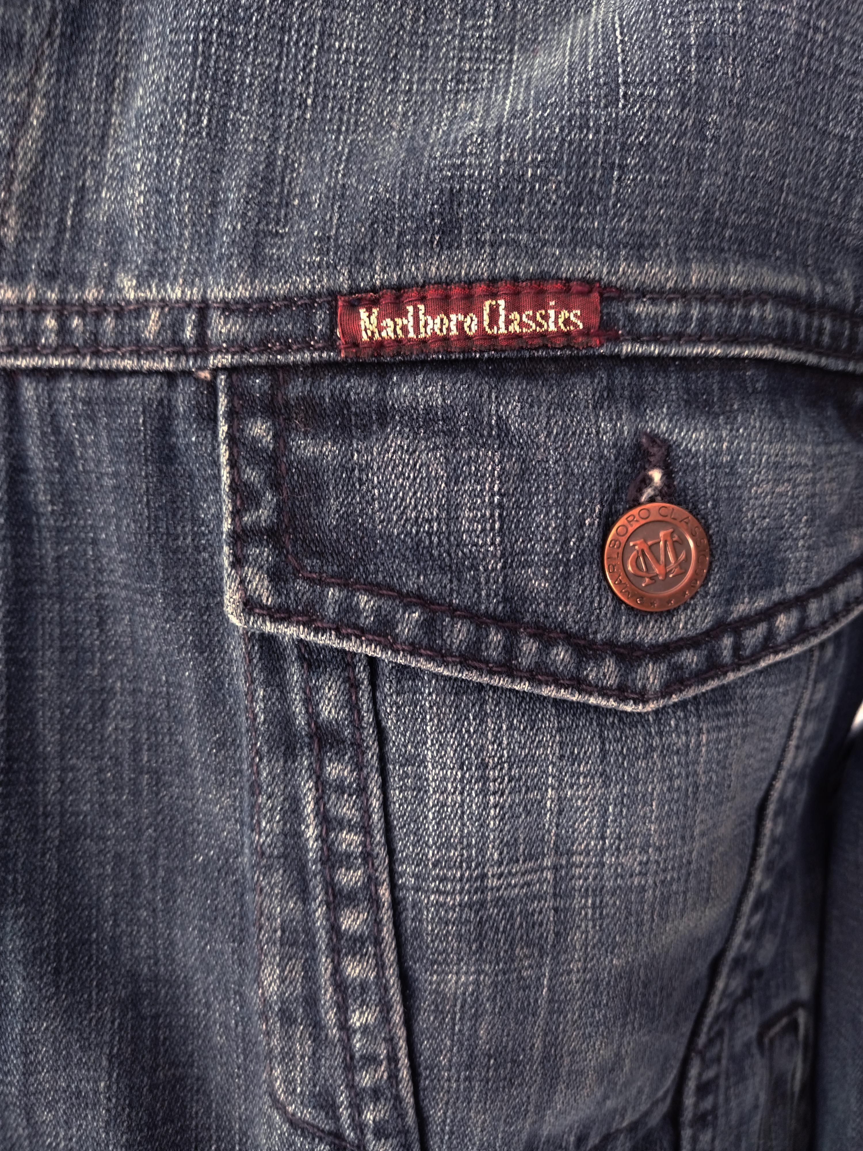 Giacca di jeans Marlboro Classics denim sabbiato uomo