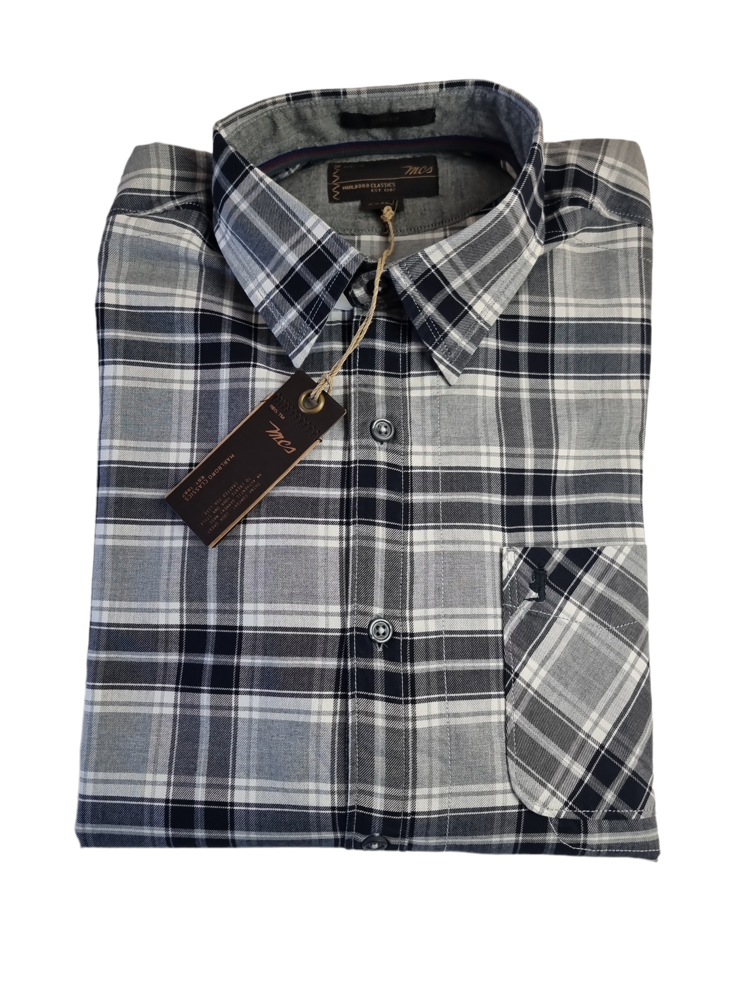 Camicia da uomo in cotone Malboro Classics