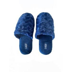 Pantofole  monocolore con fiocchetto blu