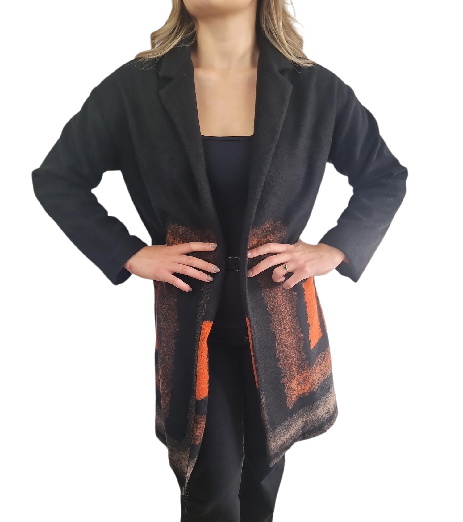 Cappotto donna Edas in misto lana nero