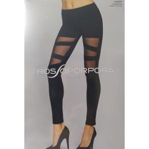 Leggings  nero con inserti in tulle