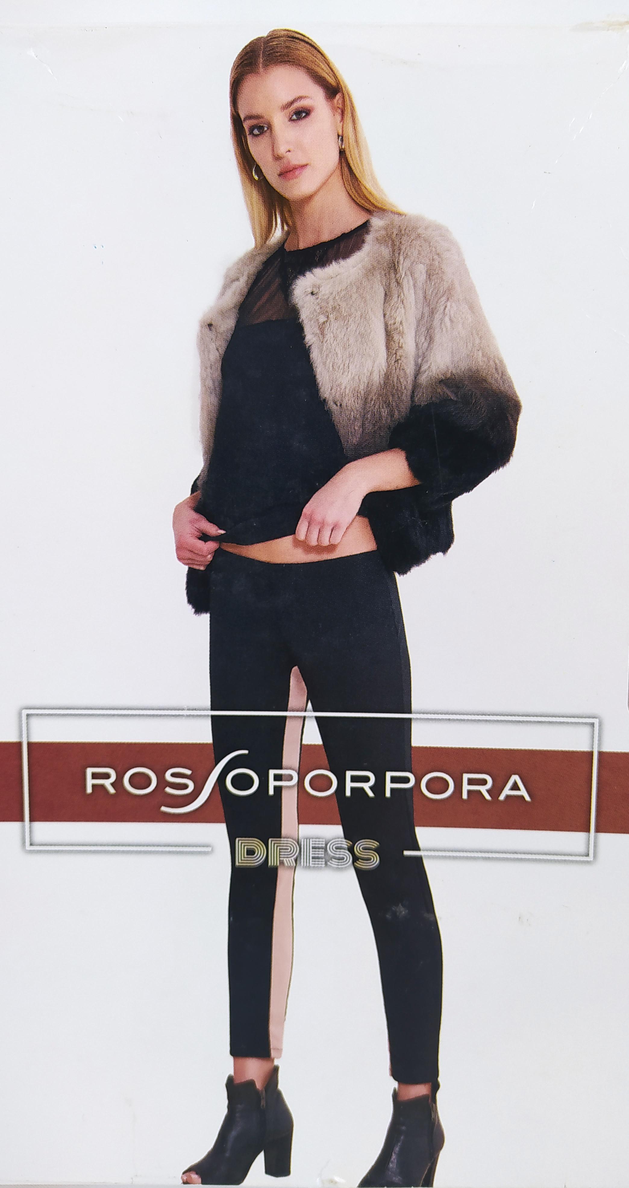 Leggings Rossoporpora nero con banda laterale rosa