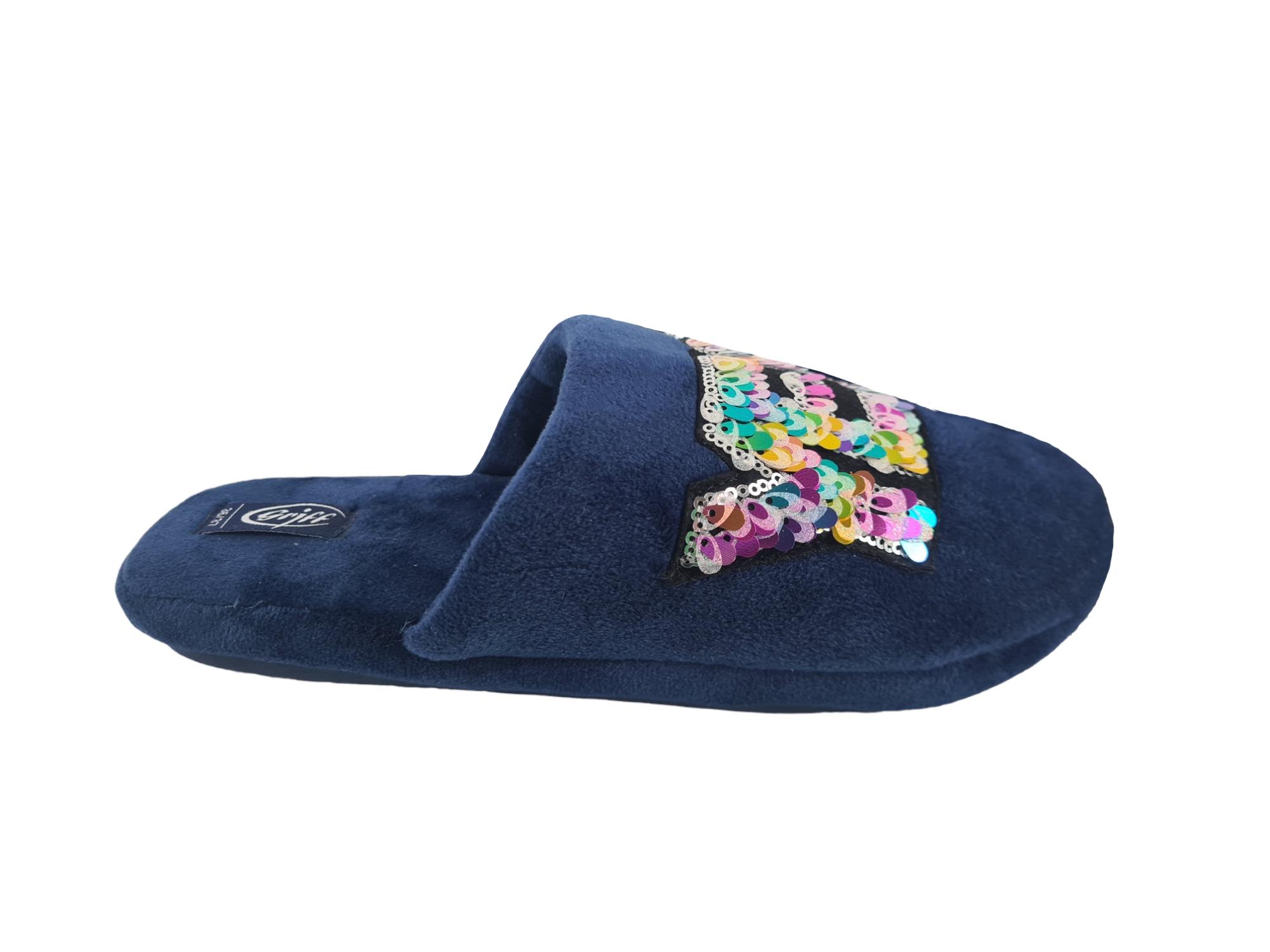 Pantofole Griff blu con scritta