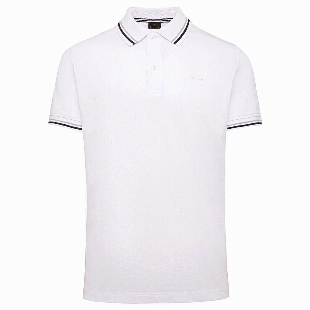 Polo da uomo in cotone Geox bianco