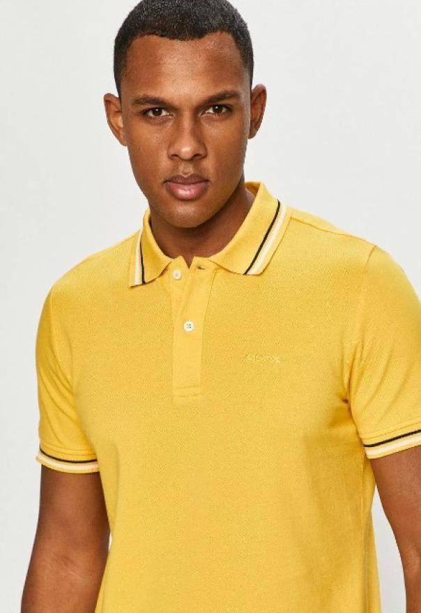 Polo da uomo in cotone Geox giallo