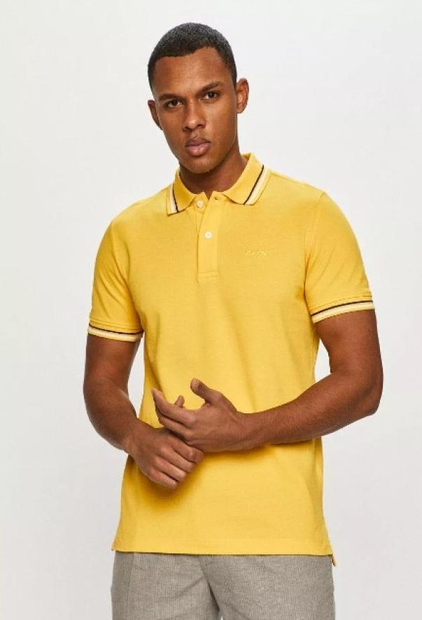 Polo da uomo in cotone Geox giallo