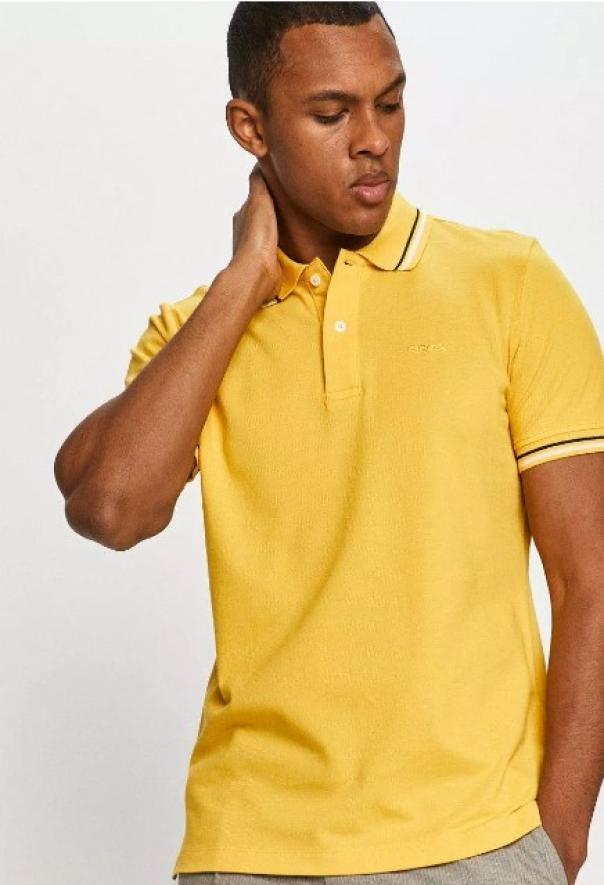 Polo da uomo in cotone Geox giallo