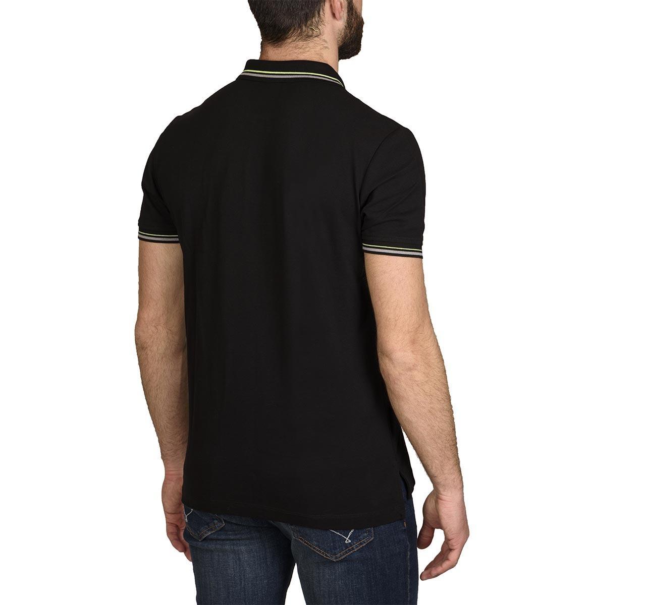 Polo da uomo in cotone Geox nero