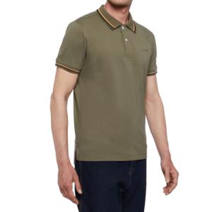 Polo da uomo in cotone  verde militare