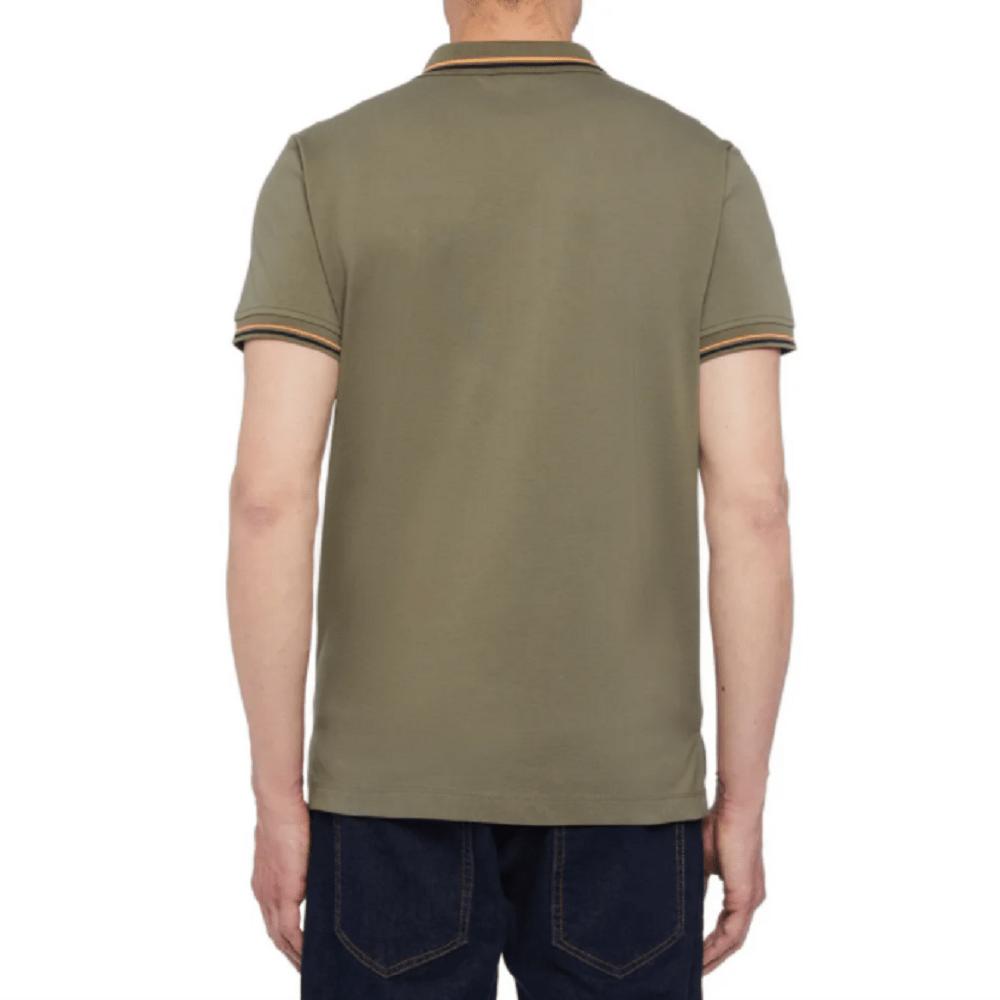 Polo da uomo in cotone Geox verde militare