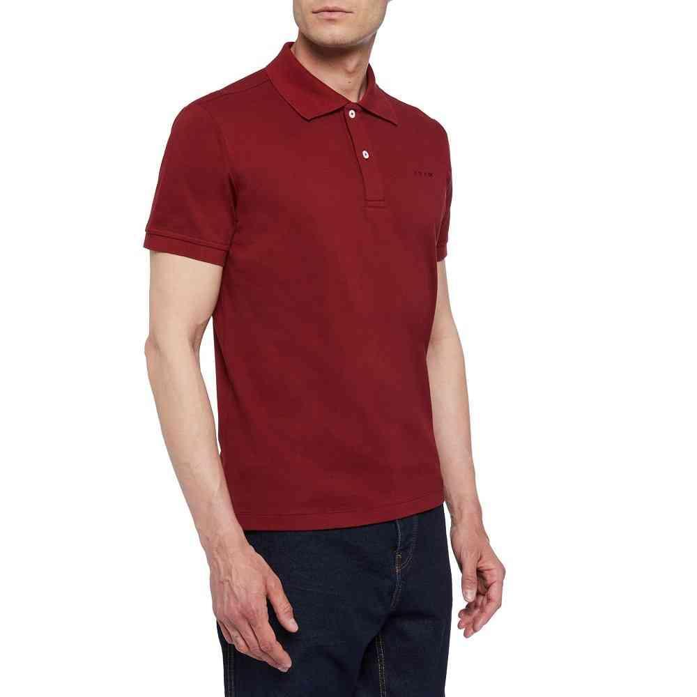 Polo da uomo in cotone Geox bordeaux