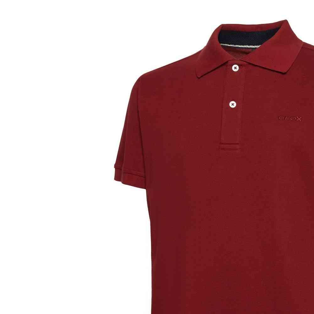 Polo da uomo in cotone Geox bordeaux