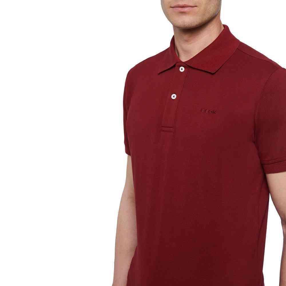 Polo da uomo in cotone Geox bordeaux