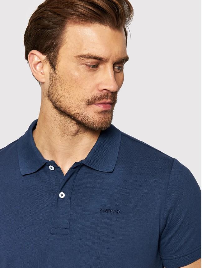 Polo da uomo in cotone Geox blu