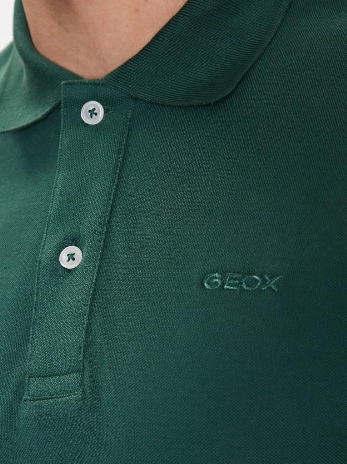 Polo da uomo in cotone Geox verde