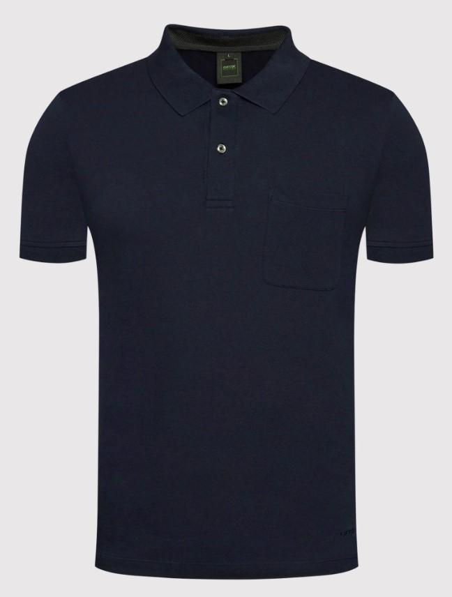 Polo da uomo in cotone Geox blu scuro