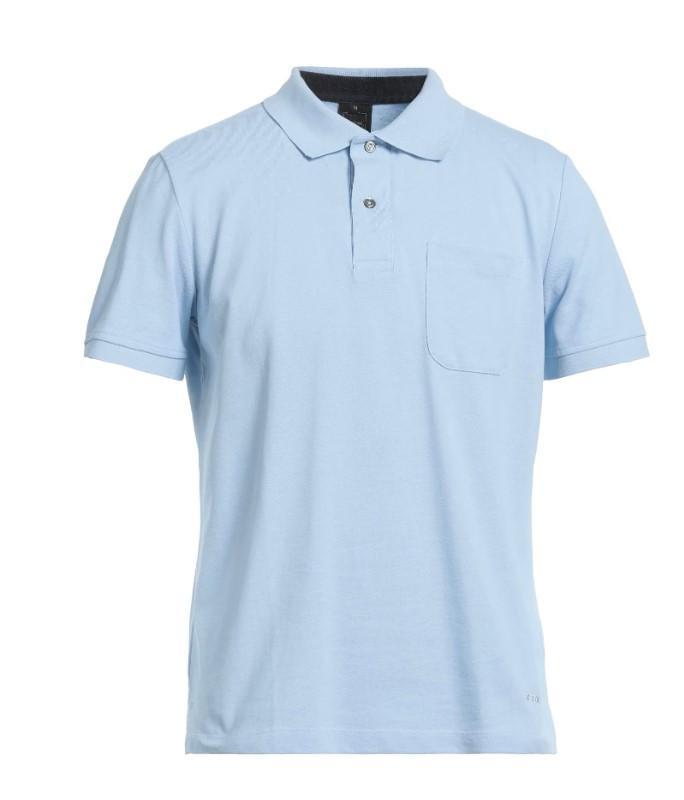 Polo da uomo in cotone Geox celeste