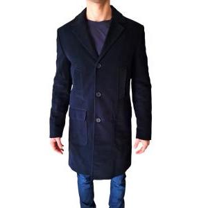 Cappotto in velluto di cotone da uomo  blu