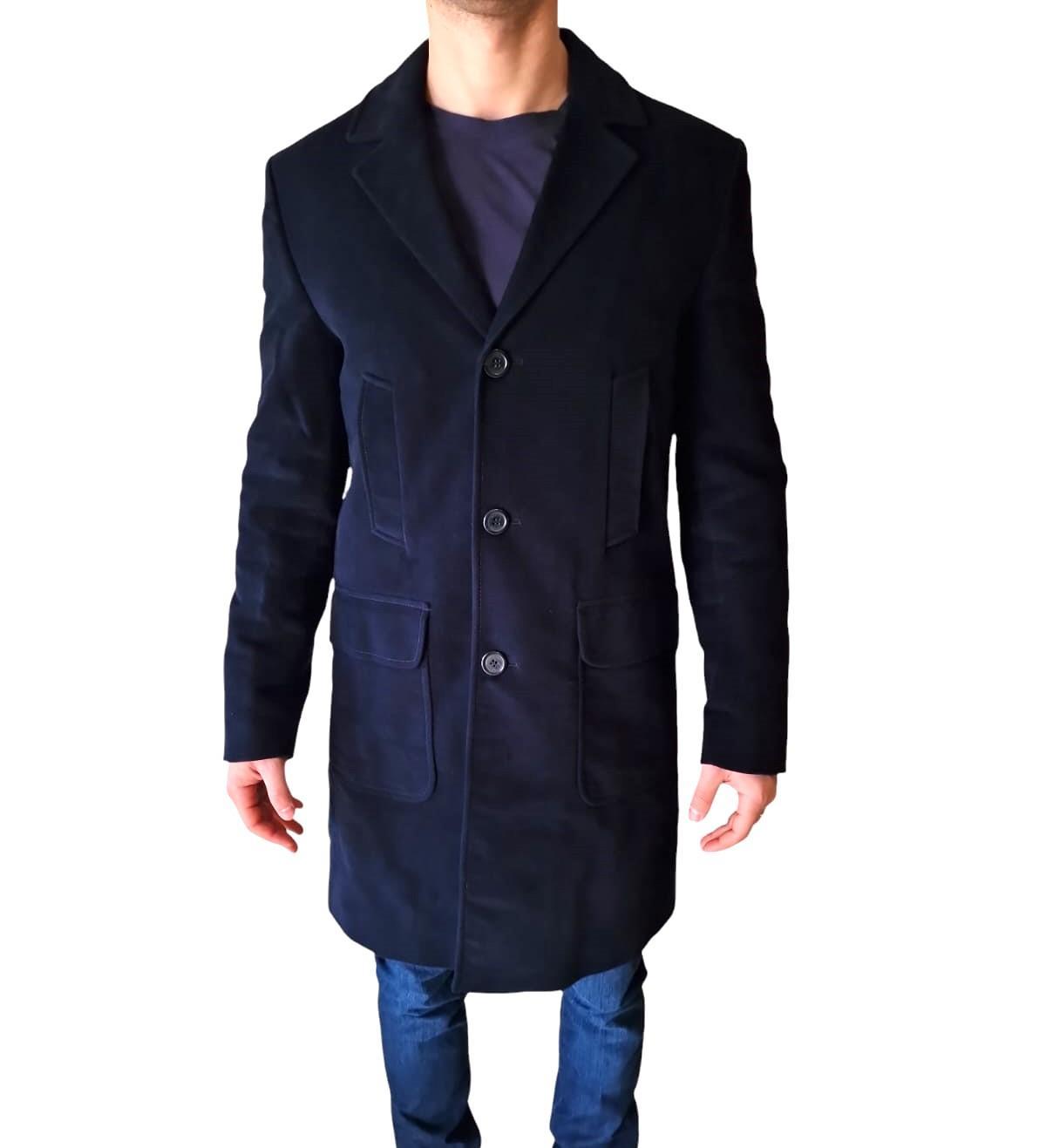 Cappotto in velluto di cotone da uomo Geox blu