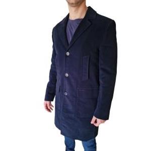 Cappotto in velluto di cotone da uomo  blu