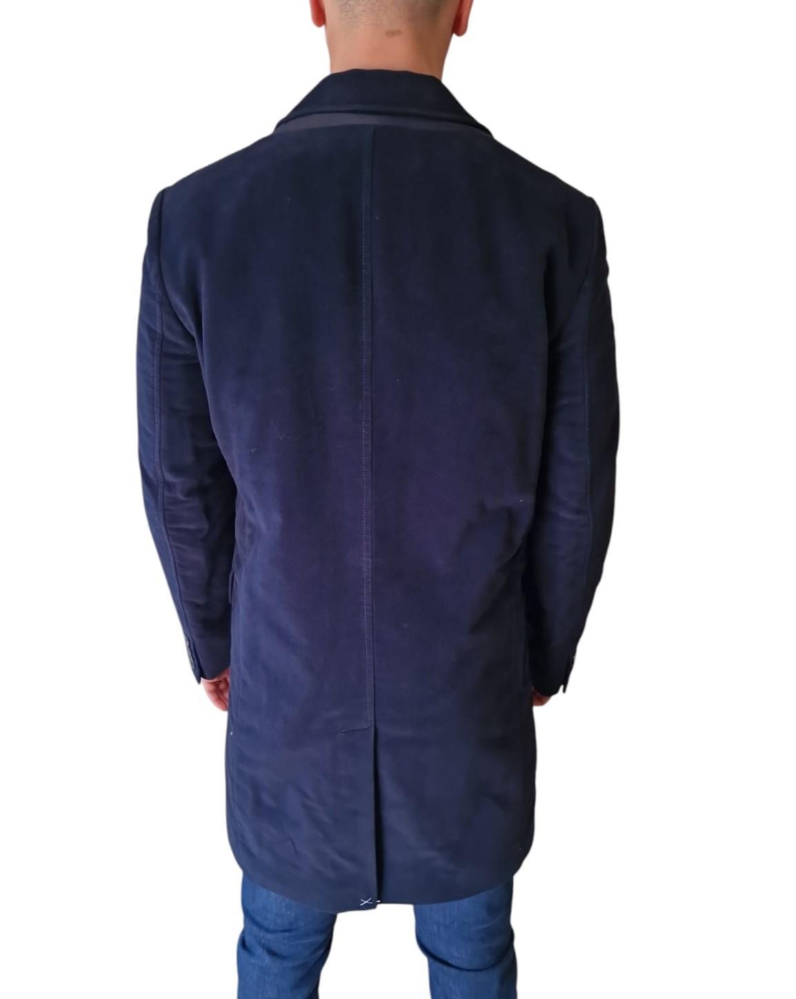 Cappotto in velluto di cotone da uomo Geox blu