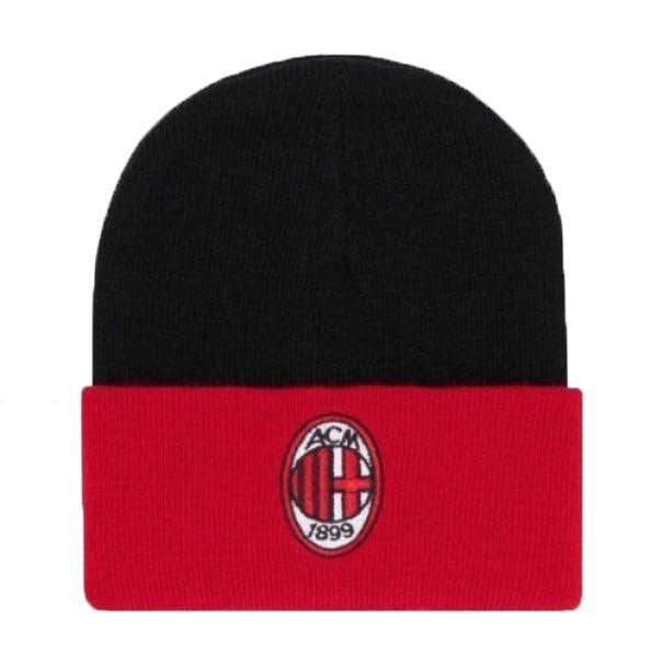 Cappello AC Milan Ufficiale adulto Nero fascia rossa con logo