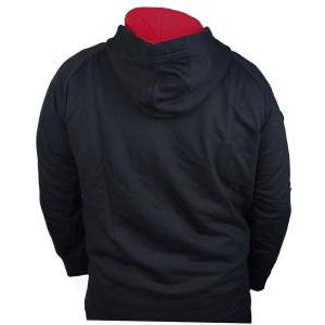 Felpa milan uomo full zip con cappuccio cotone nero milfe11517