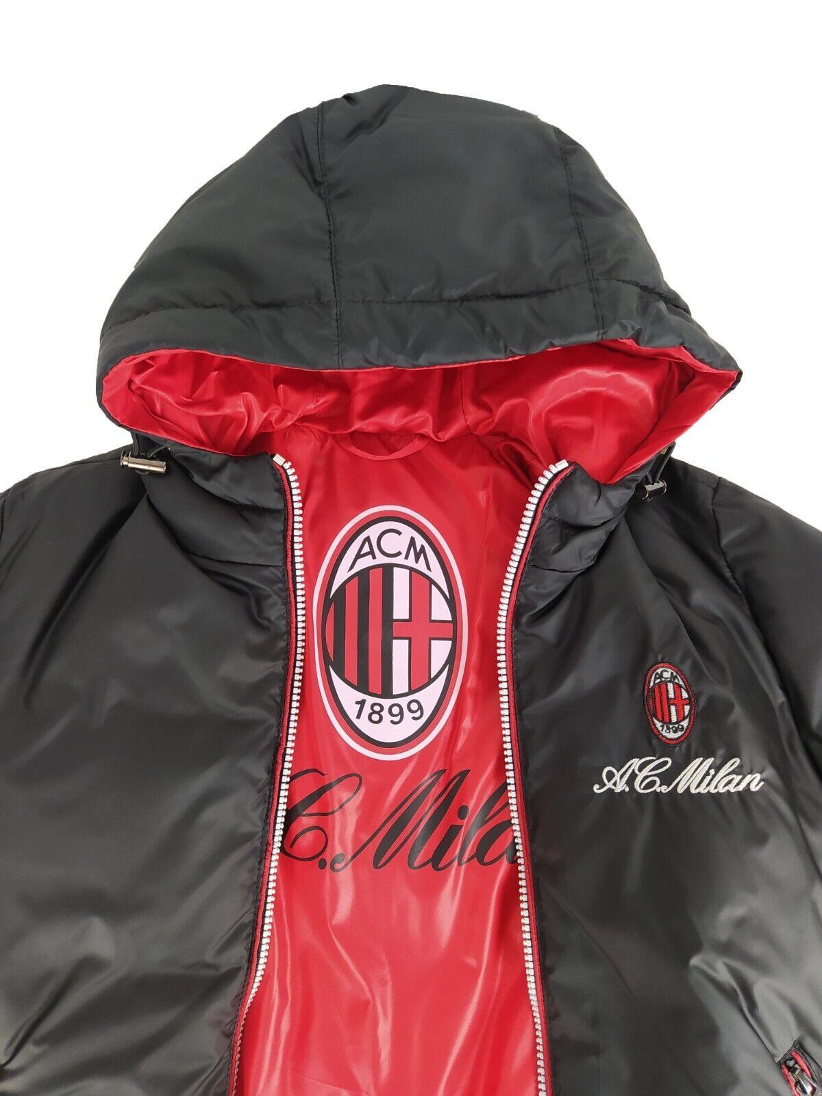 Giubbotto AC Milan ragazzo nero con cappuccio water resistant MR20370E