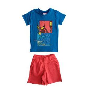 Completo estivo bambino cotone spider-man blu royal