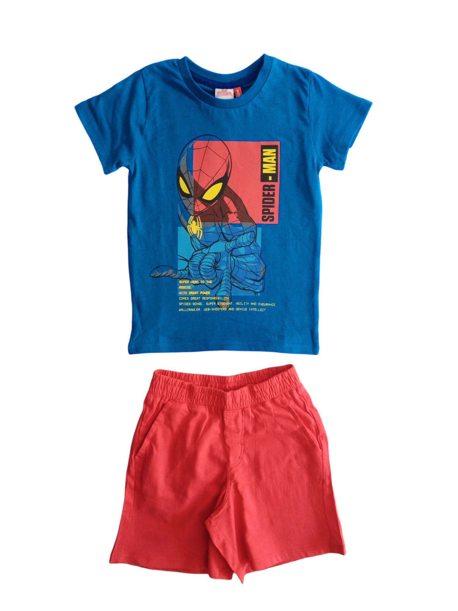 Completo estivo bambino cotone Spider-Man blu royal