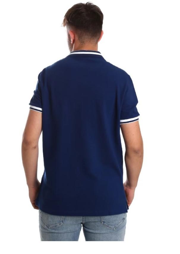 Polo da uomo in cotone Nero Giardini blu