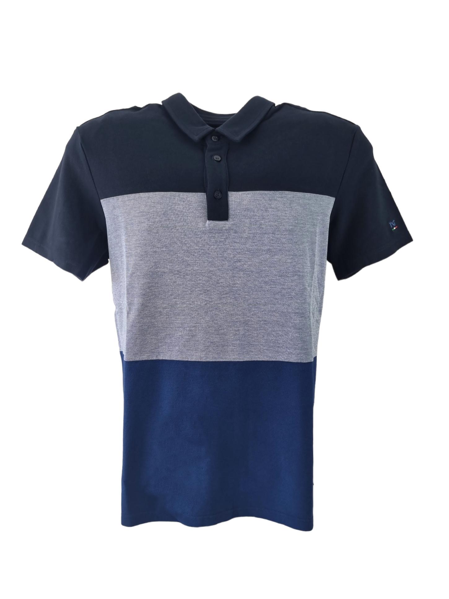 Polo da uomo in cotone Nero Giardini blu